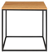 Vita Side table with black frame, Top in Oak wood look, 45x45