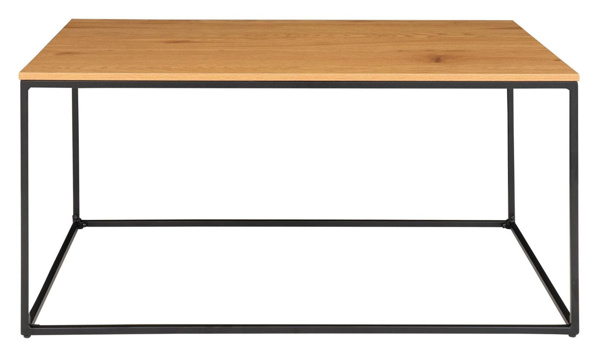 Vita Coffee table with black frame, Top in Oak look, 60x90