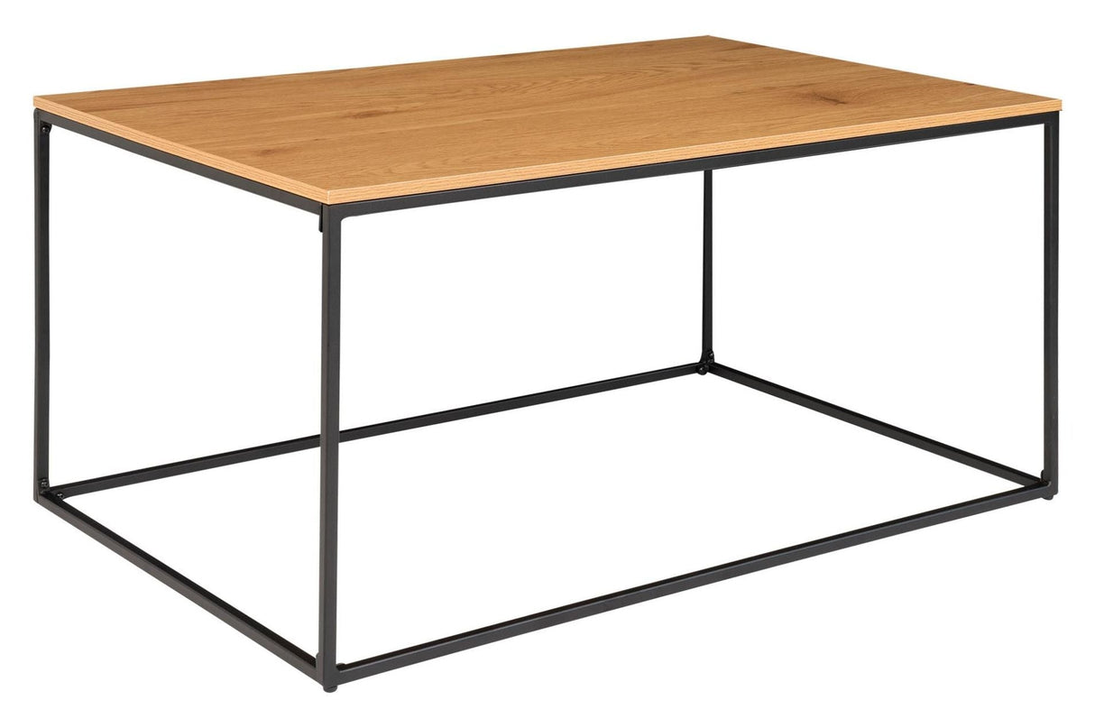 Vita Coffee table with black frame, Top in Oak look, 60x90