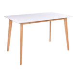 Vojens Dining table in white and nature 70x120