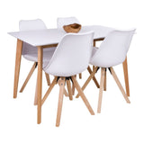 Vojens Dining table in white and nature 70x120