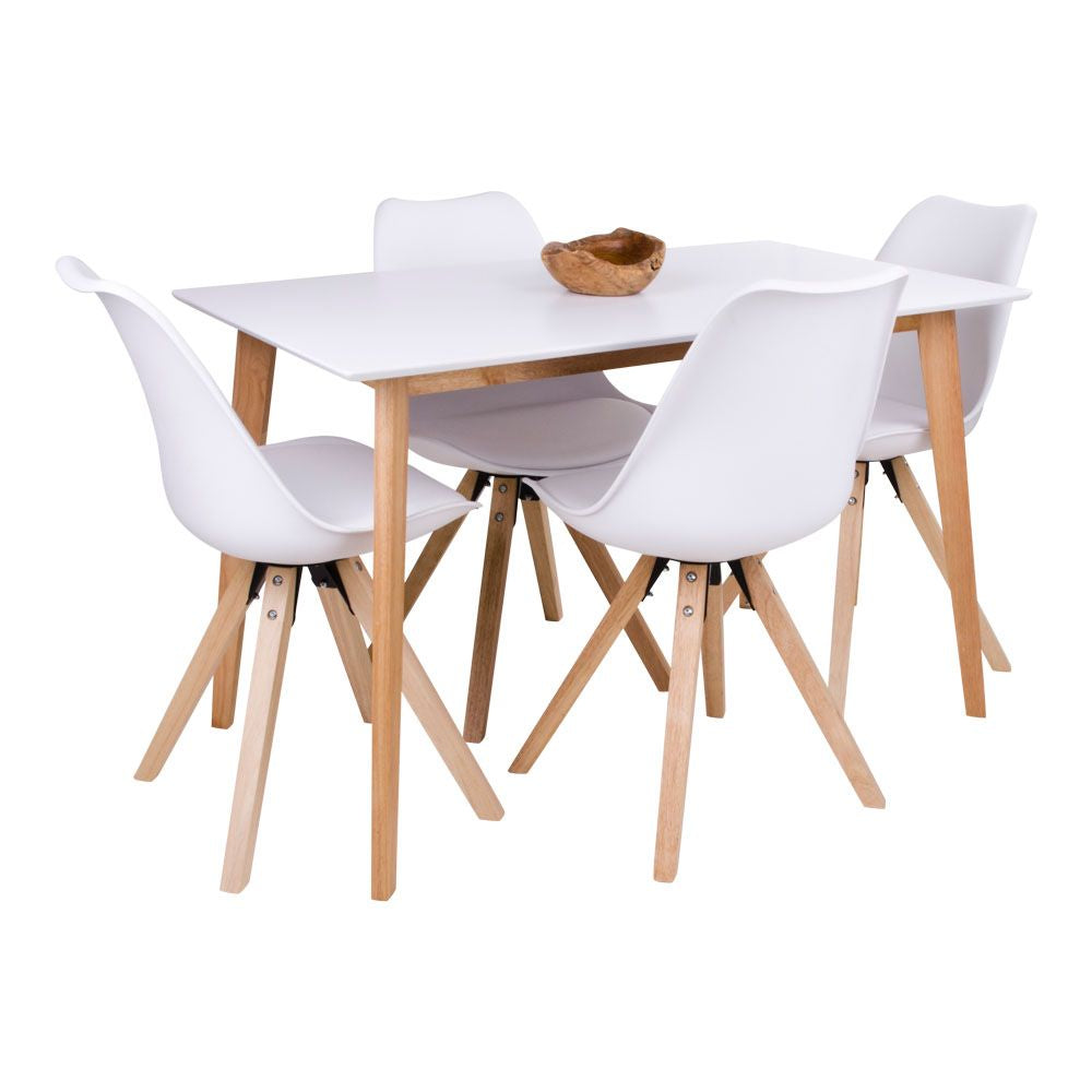 Vojens Dining table in white and nature 70x120