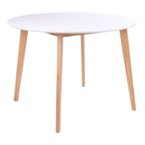 Vojens Dining table in white and nature Ø105