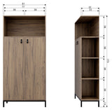 Bookazine Bookcase w. 2 doors - Walnut define