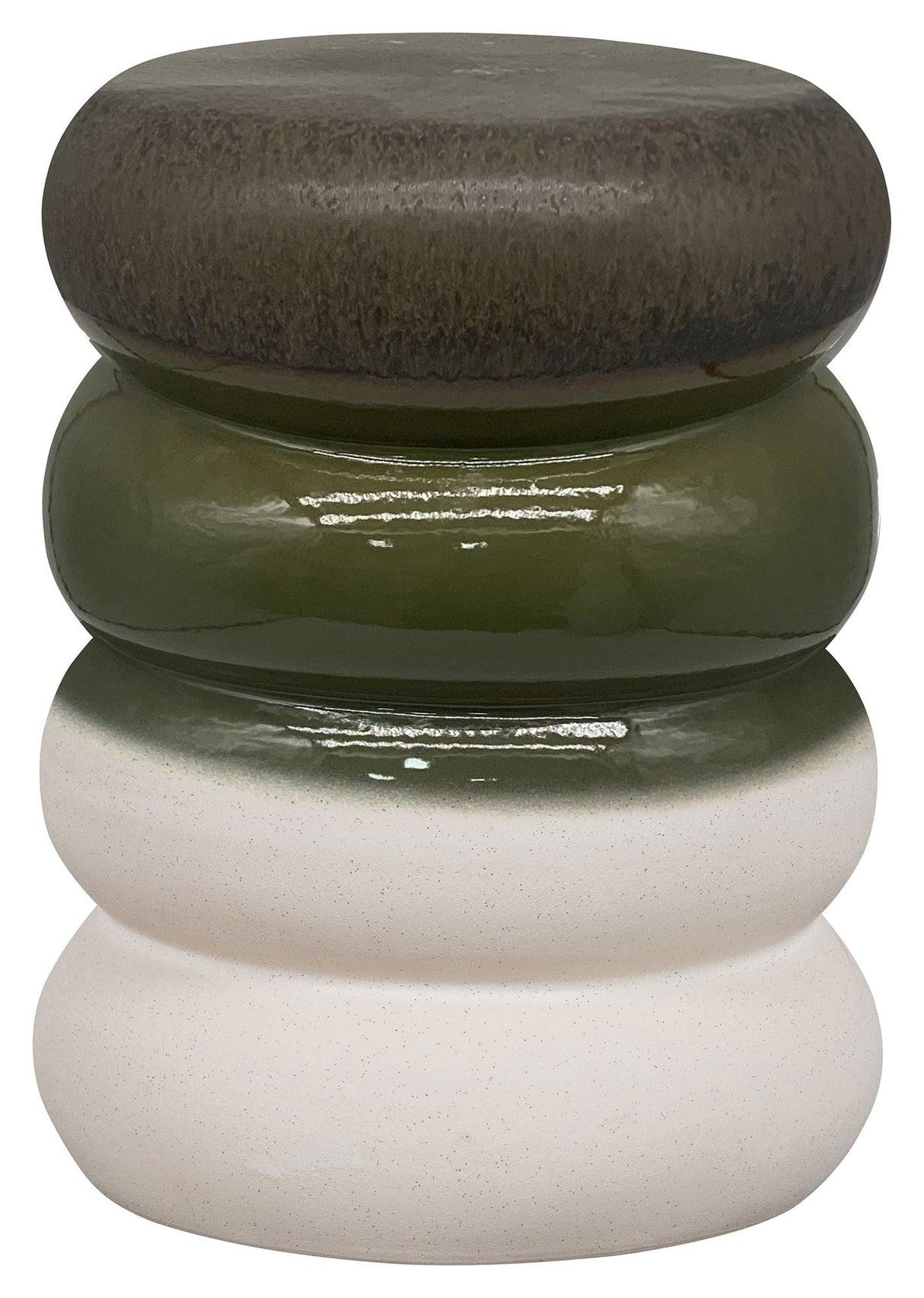 Bulb Stool glazed ceramics, Green melange