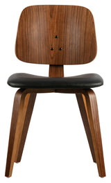 Classic Dining Chair - Black Leatherette/Walnut