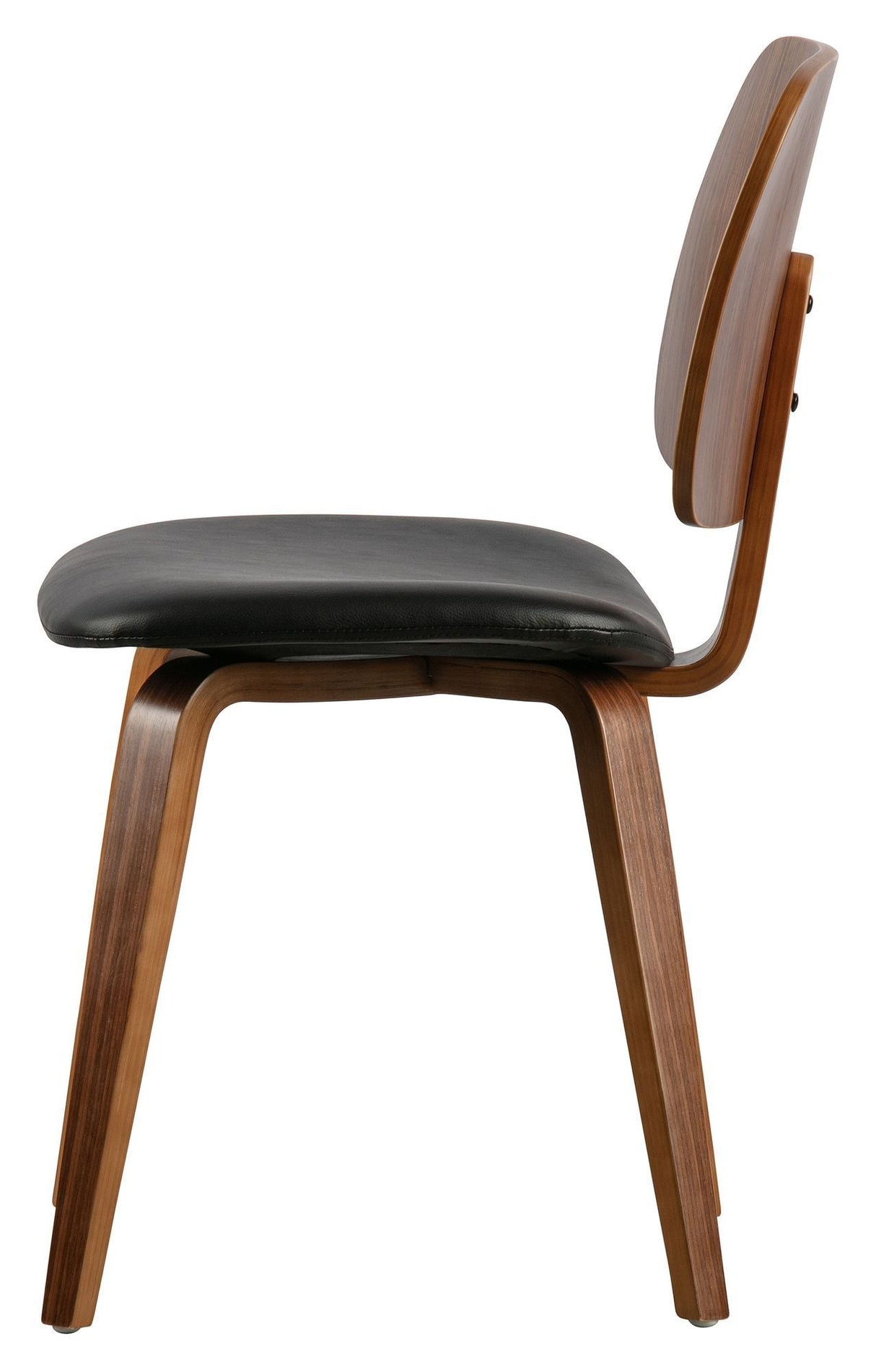 Classic Dining Chair - Black Leatherette/Walnut