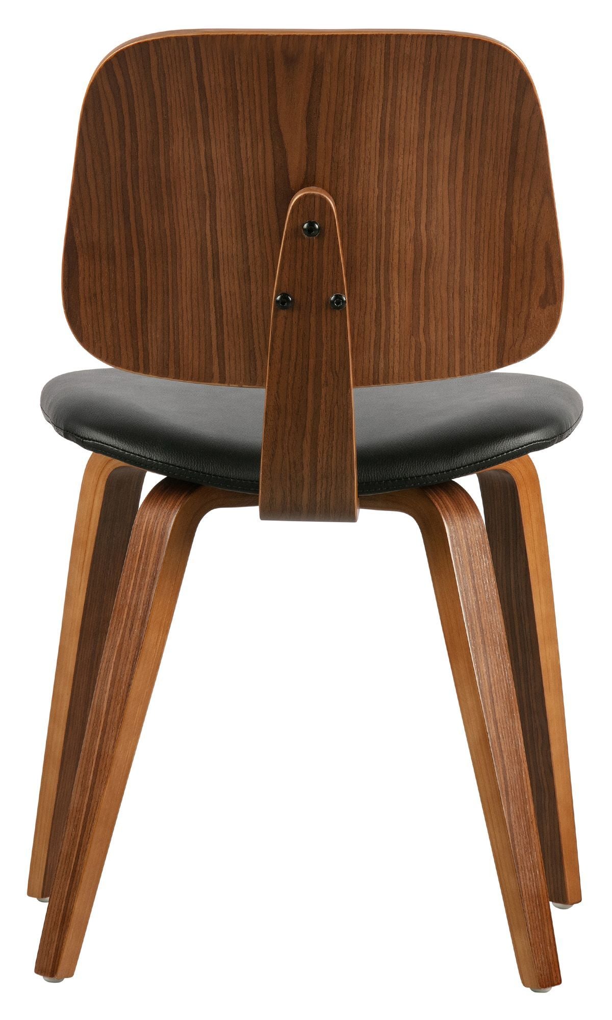 Classic Dining Chair - Black Leatherette/Walnut