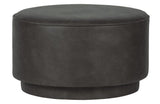 Coffee Pouf - Anthracite Gray Leatherette, Ø60