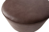 Coffee Pouf - Brown Leatherette, Ø60