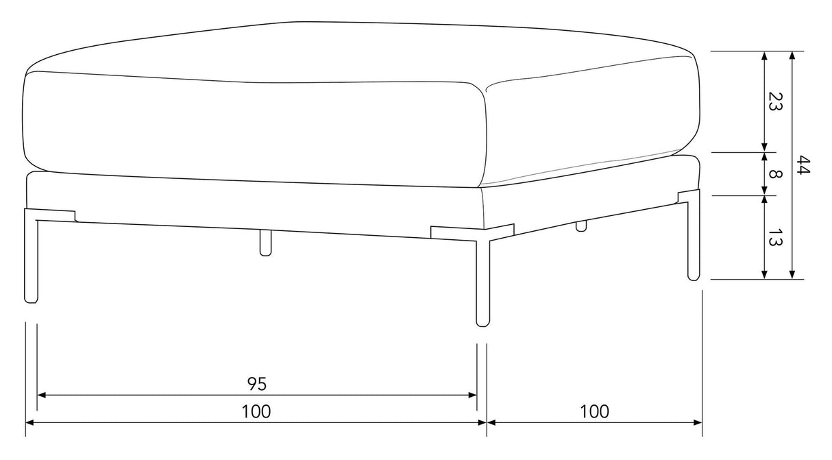 Couple Pouf 100x100 - Light Gray