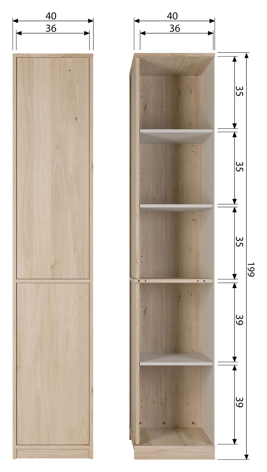 Modulair 40x40 - Oak