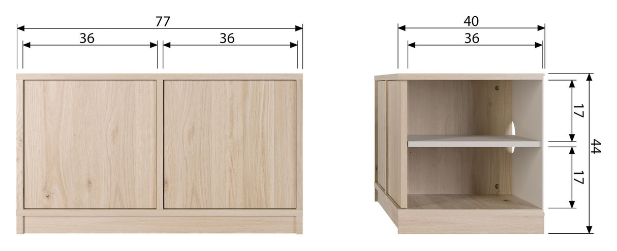 Modulair Base 40x77 - Oak