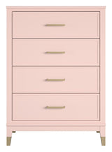 Westerleigh Chest w. 4 drawers, Pink