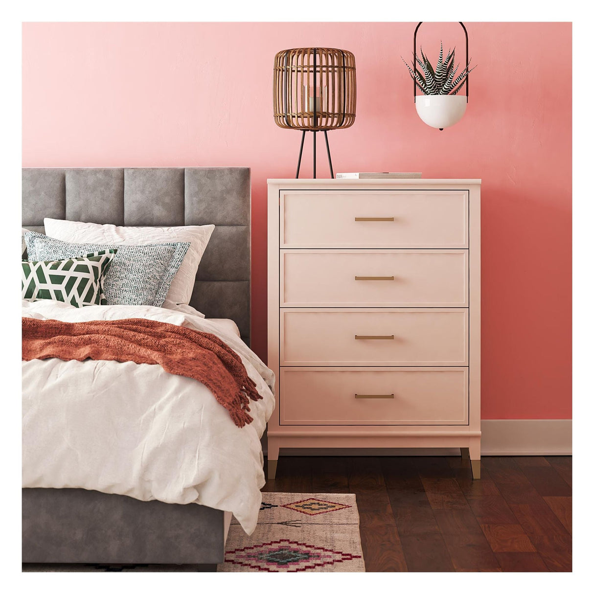 Westerleigh Chest w. 4 drawers, Pink