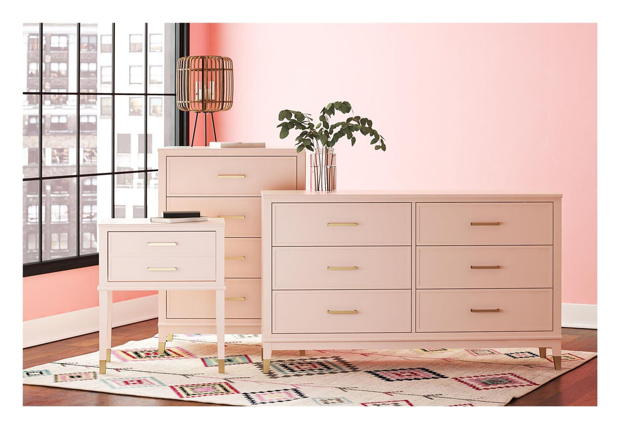 Westerleigh Chest w. 4 drawers, Pink