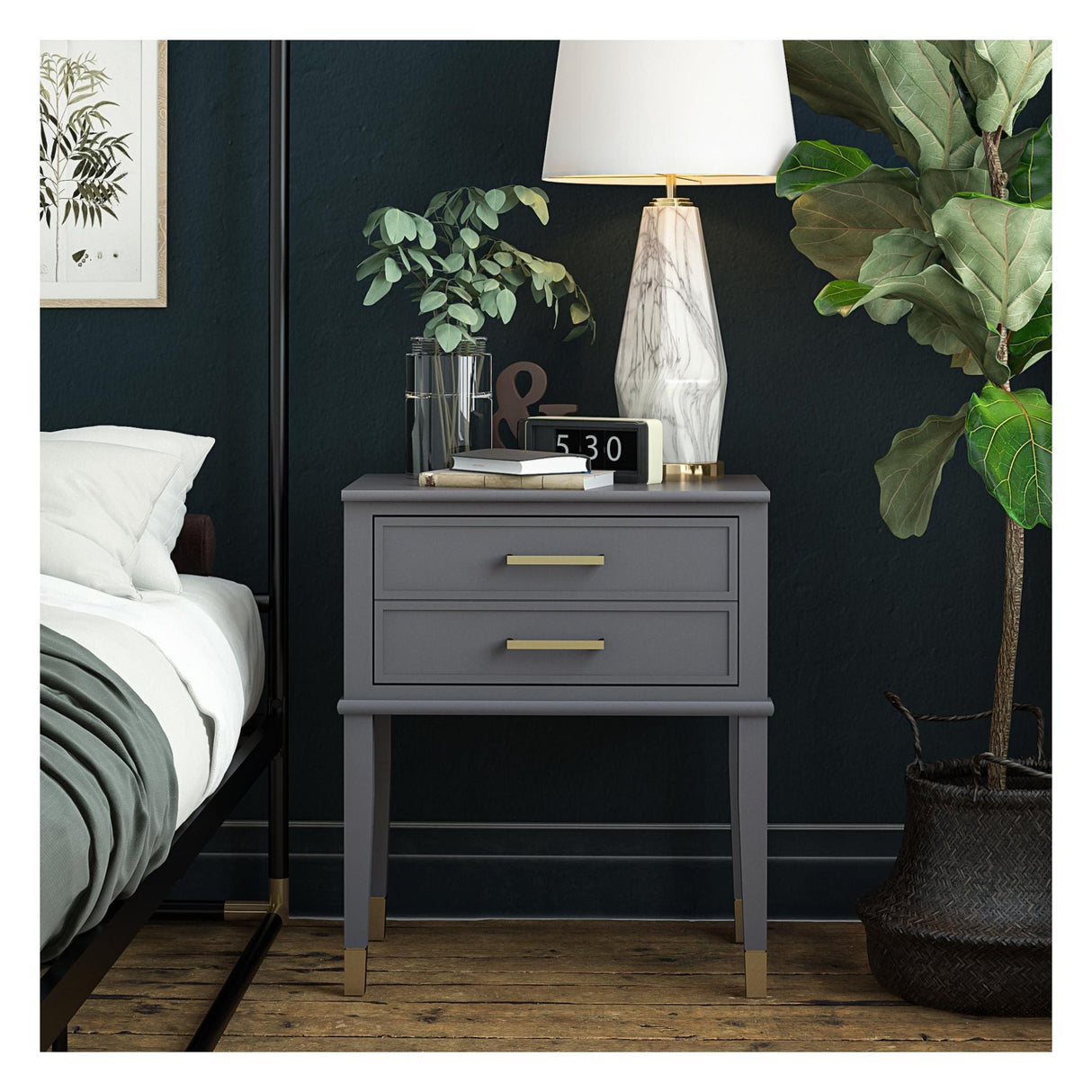 Westerleigh Bedside Table, Graphite Gray