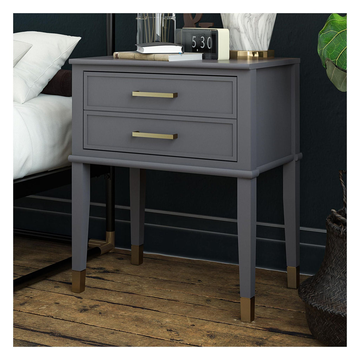 Westerleigh Bedside Table, Graphite Gray