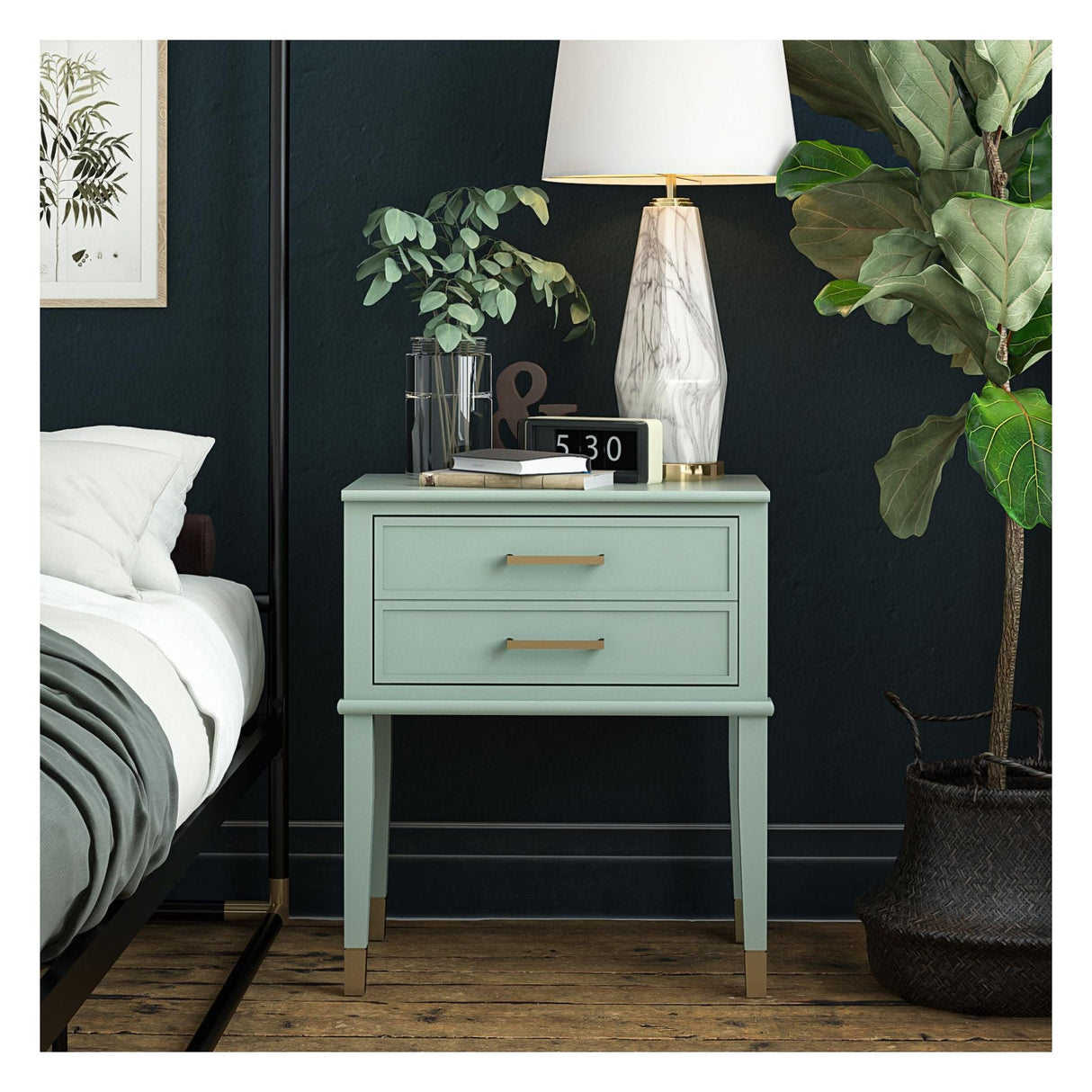 Westerleigh Bedside Table, Green