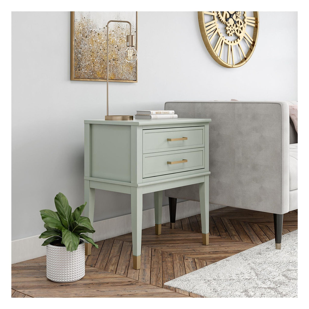 Westerleigh Bedside Table, Green