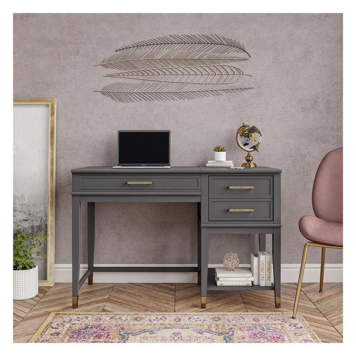 Westerleigh Desk with lifting function, Graphite gray