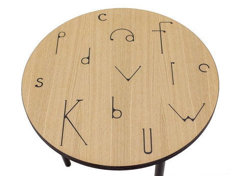 Woodman - Arty Letters Coffee Table Ø50 - Oak veneer