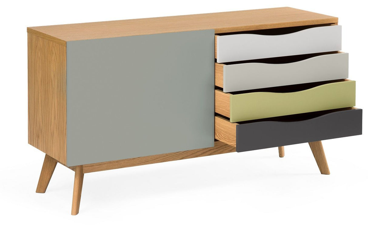 Woodman - Avon Sideboard w/colored drawers - Abbey