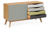 Woodman - Avon Sideboard w/colored drawers - Abbey