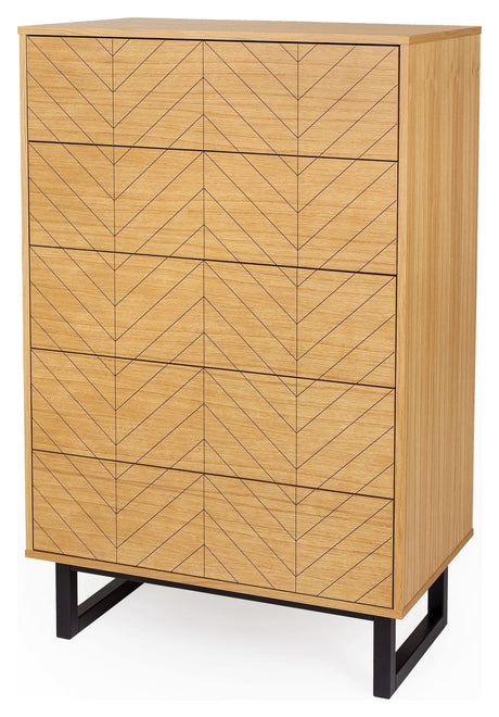 Camden Chest, Herringbone Print, Oak