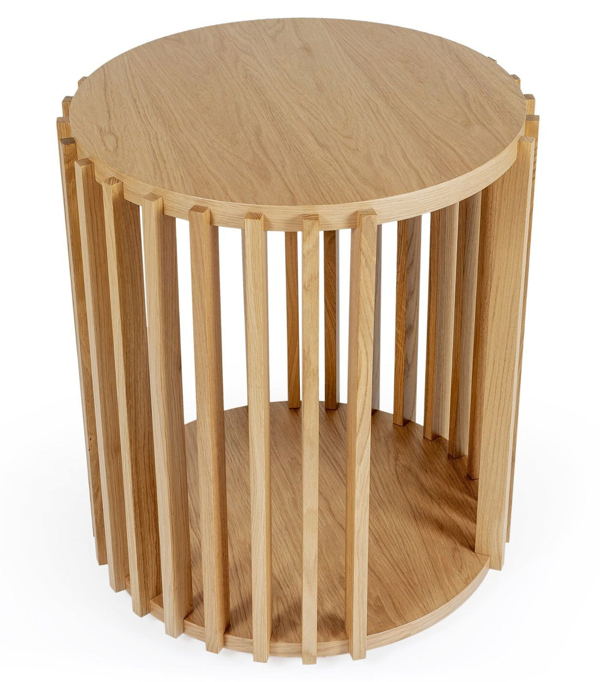 Woodman Drum Side Table - Oak, Ø53