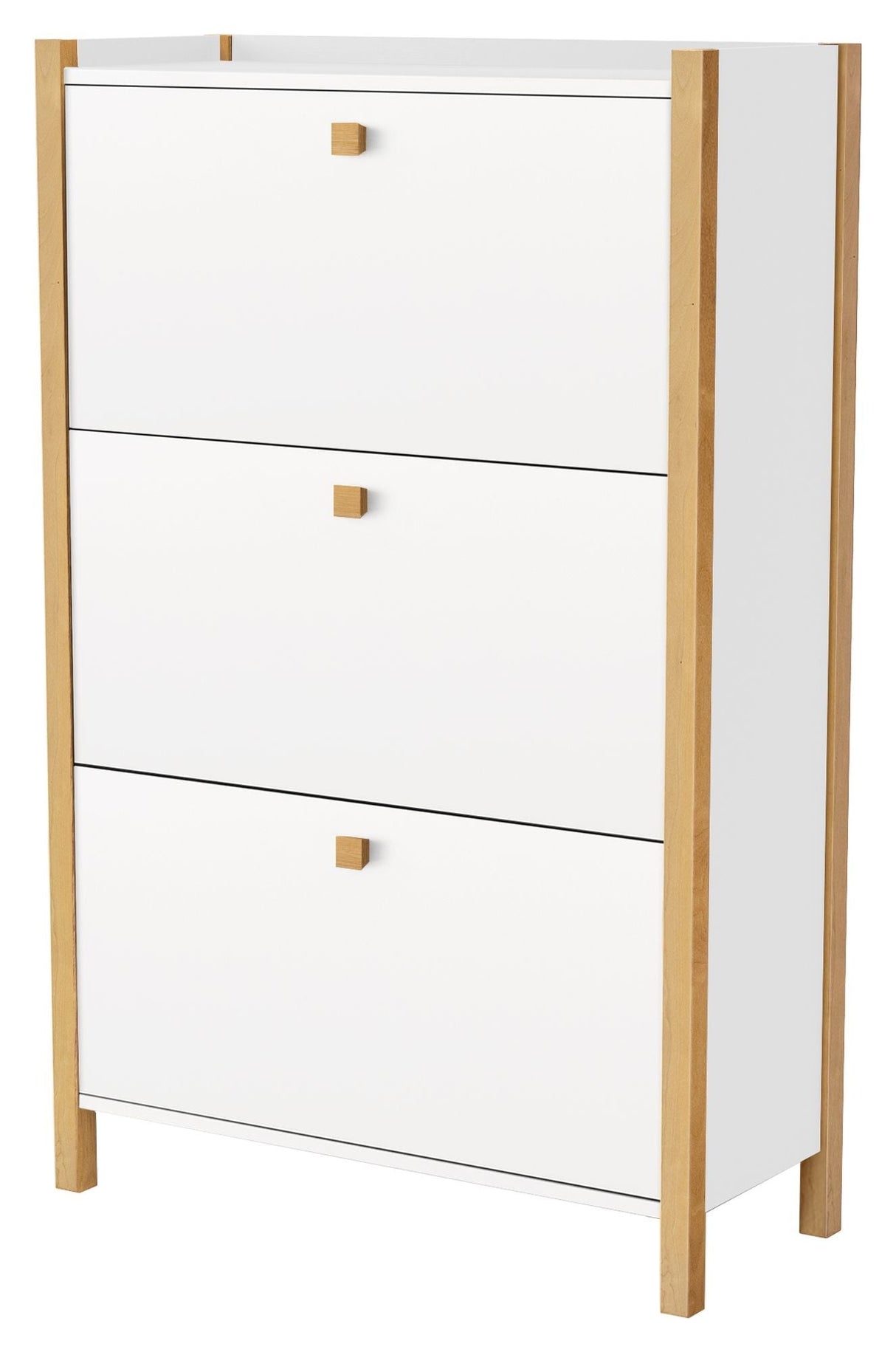 Hannover Shoe Cabinet w. 3 doors, White/Oak