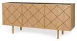 Porto Sideboard with print on doors, Oak/Black