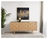 Porto Sideboard with print on doors, Oak/Black