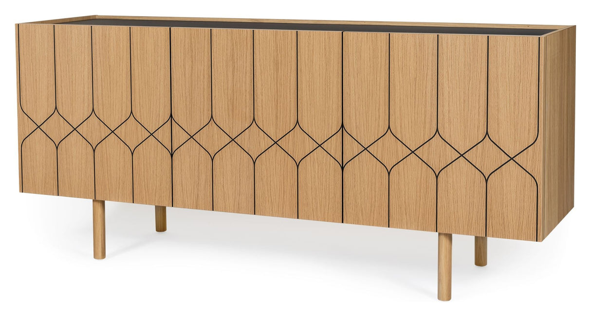 Porto Sideboard w. victoria print, Oak/Black