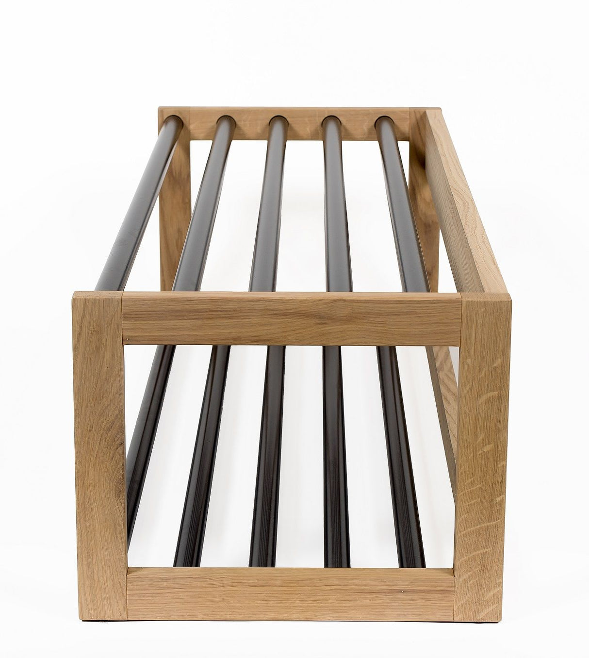 Woodman - Slussen Shoe shelf with steel pipes - Oak