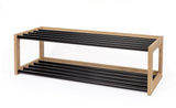 Woodman - Slussen Shoe shelf with steel pipes - Oak