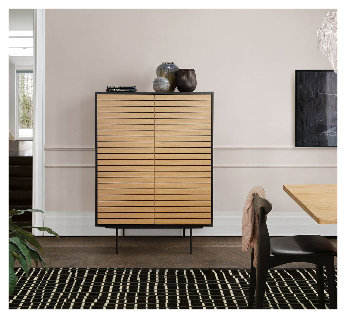 Woodman Stripe Sideboard - Nature/Black