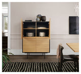 Woodman Stripe Sideboard - Nature/Black