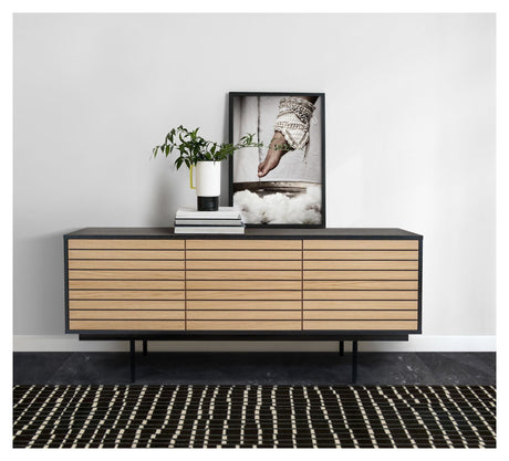 Woodman Stripe Sideboard - Oak/Black