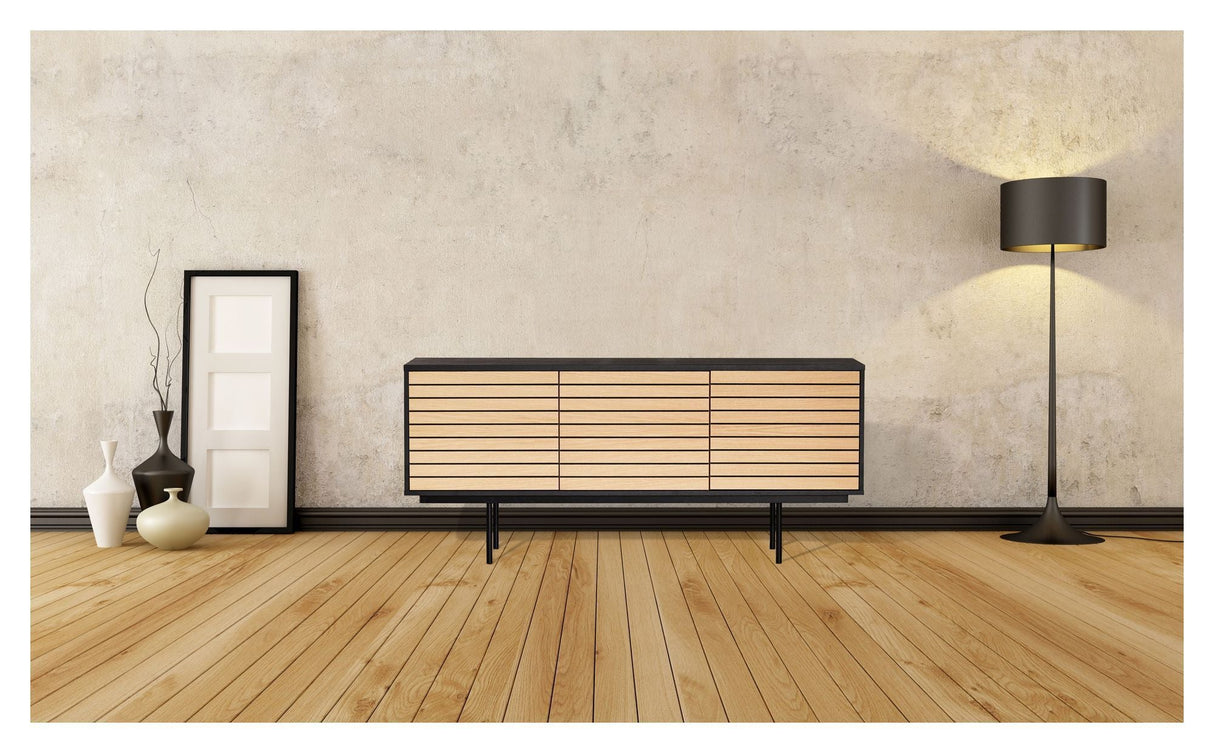 Woodman Stripe Sideboard - Oak/Black