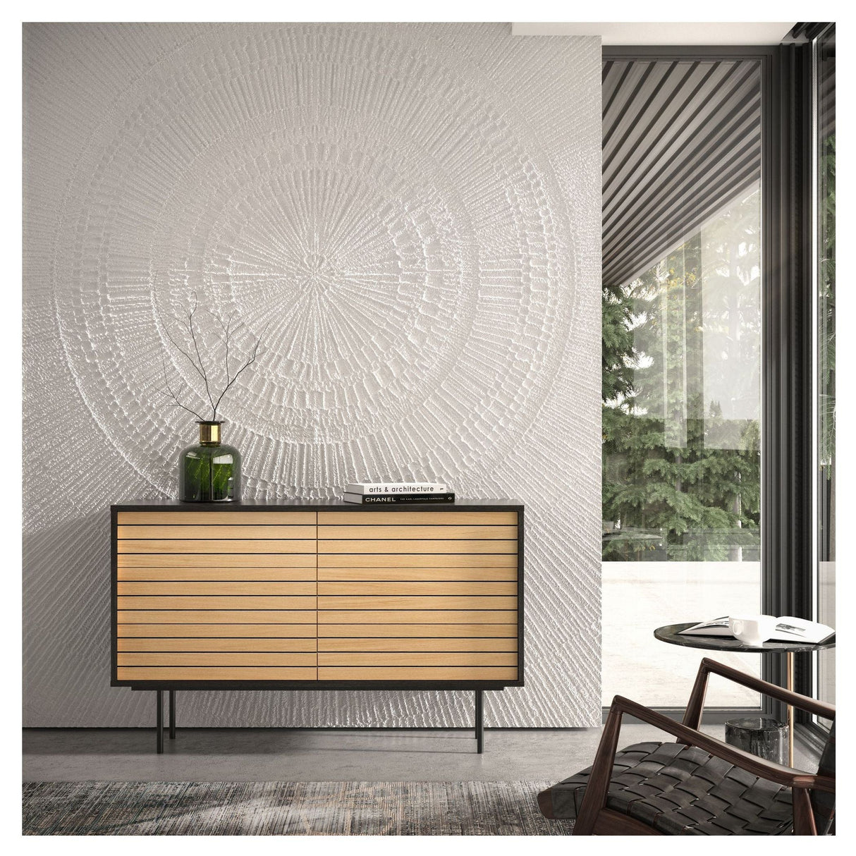 Stripe Sideboard, Black oak veneer