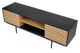 Woodman Stripe Table - Oak/Black