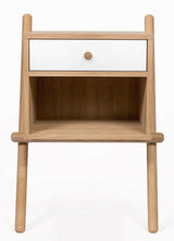 Woodman - Wiru Bedside table with drawer - Nature/White