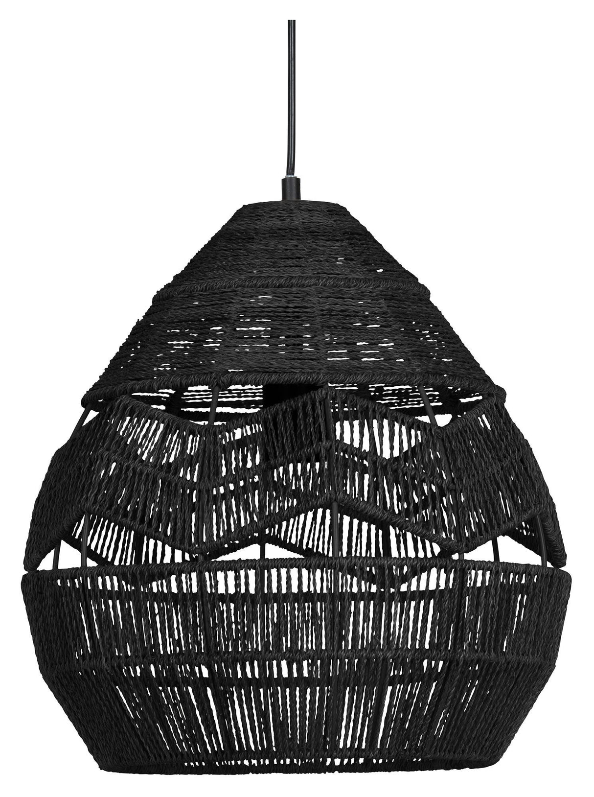 Woood Adelaide Pendant - Black, Ø35cm