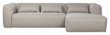 Woood Bean Sofa with right-facing chaise longue, Light gray