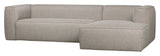 Woood Bean Sofa with right-facing chaise longue, Light gray