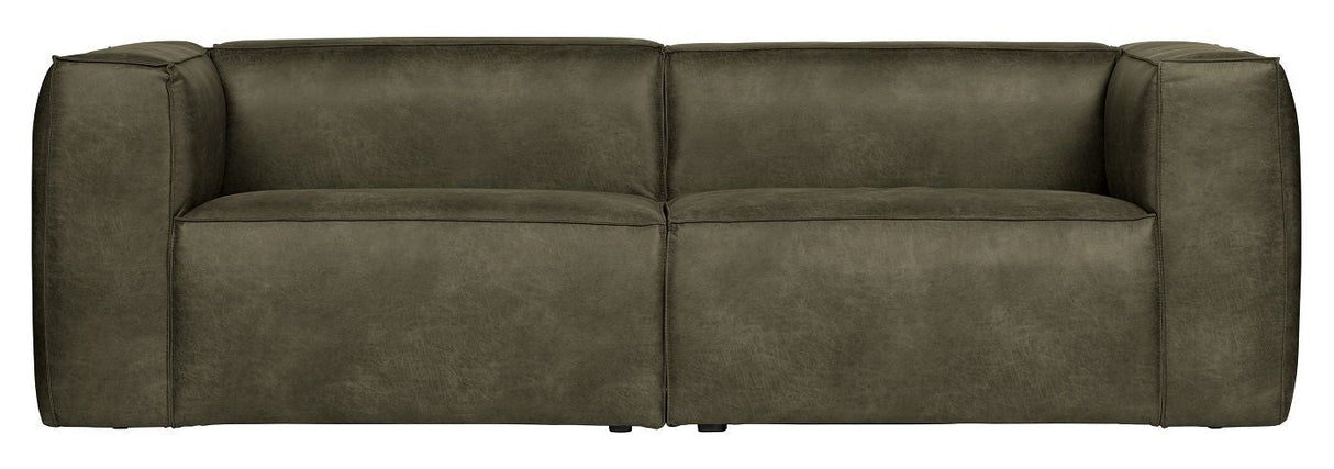 Woood Bean 3.5-pers. Sofa in eco-leather, Army green