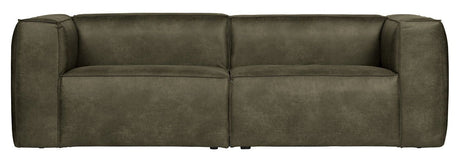 Woood Bean 3.5-pers. Sofa in eco-leather, Army green