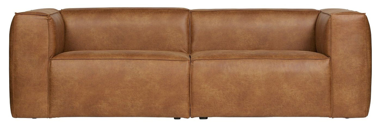 Woood Bean 3.5-pers. Sofa in eco-leather, Cognac