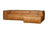 Woood Bean Corner sofa in eco-leather right-facing, Cognac